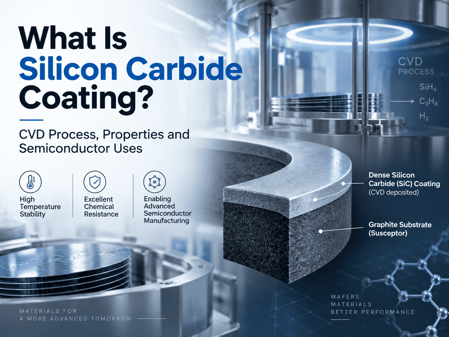 Silicon Carbide Coating ဆိုတာ ဘာလဲ CVD လုပ်ငန်းစဉ်၊ Properties နှင့် Semiconductor အသုံးပြုမှုများ