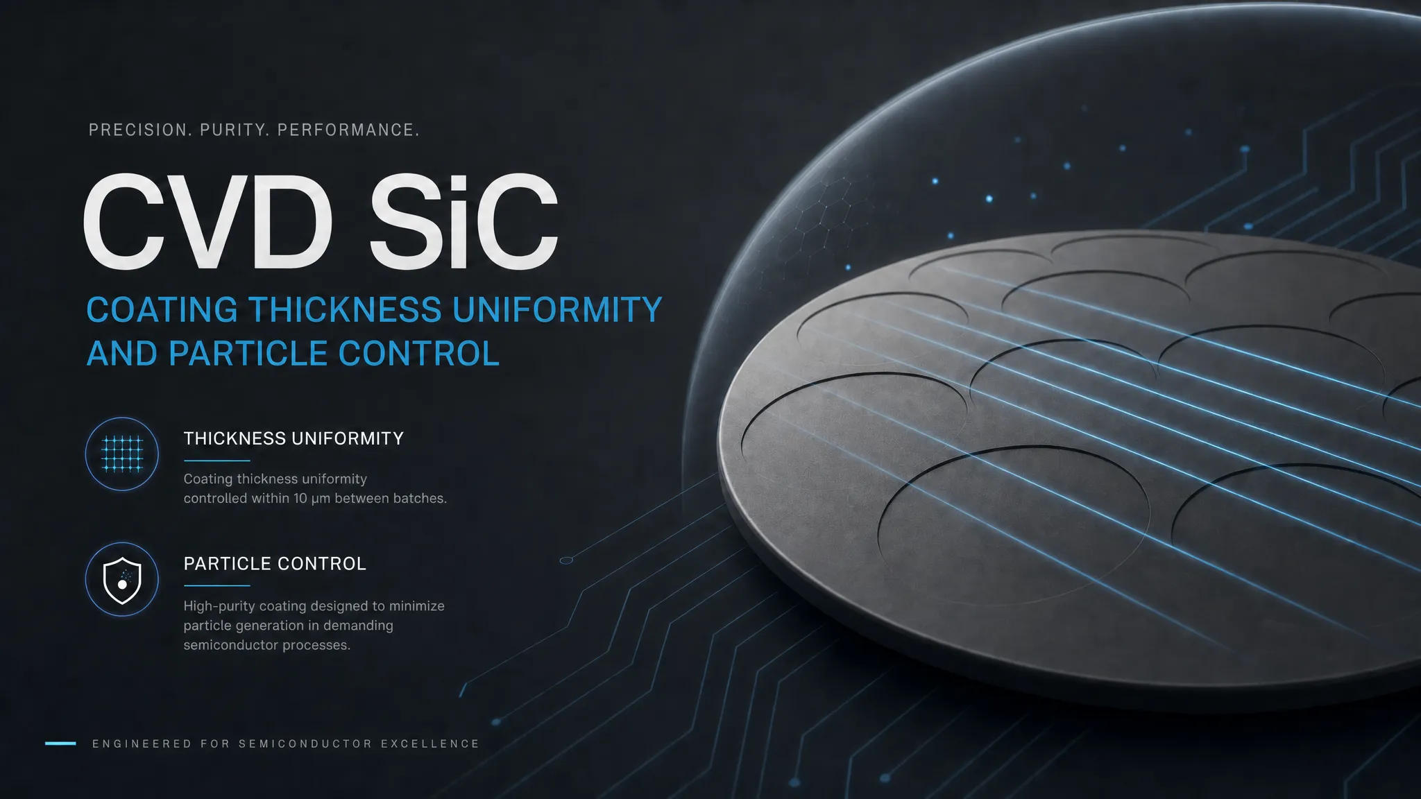 01-03 VETEK | CVD SiC coating Thickness Uniformity နှင့် Particle Control အတွက် အဓိက မက်ထရစ်များ
